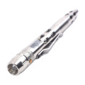Hollow stainless steel tactical pen with LED light